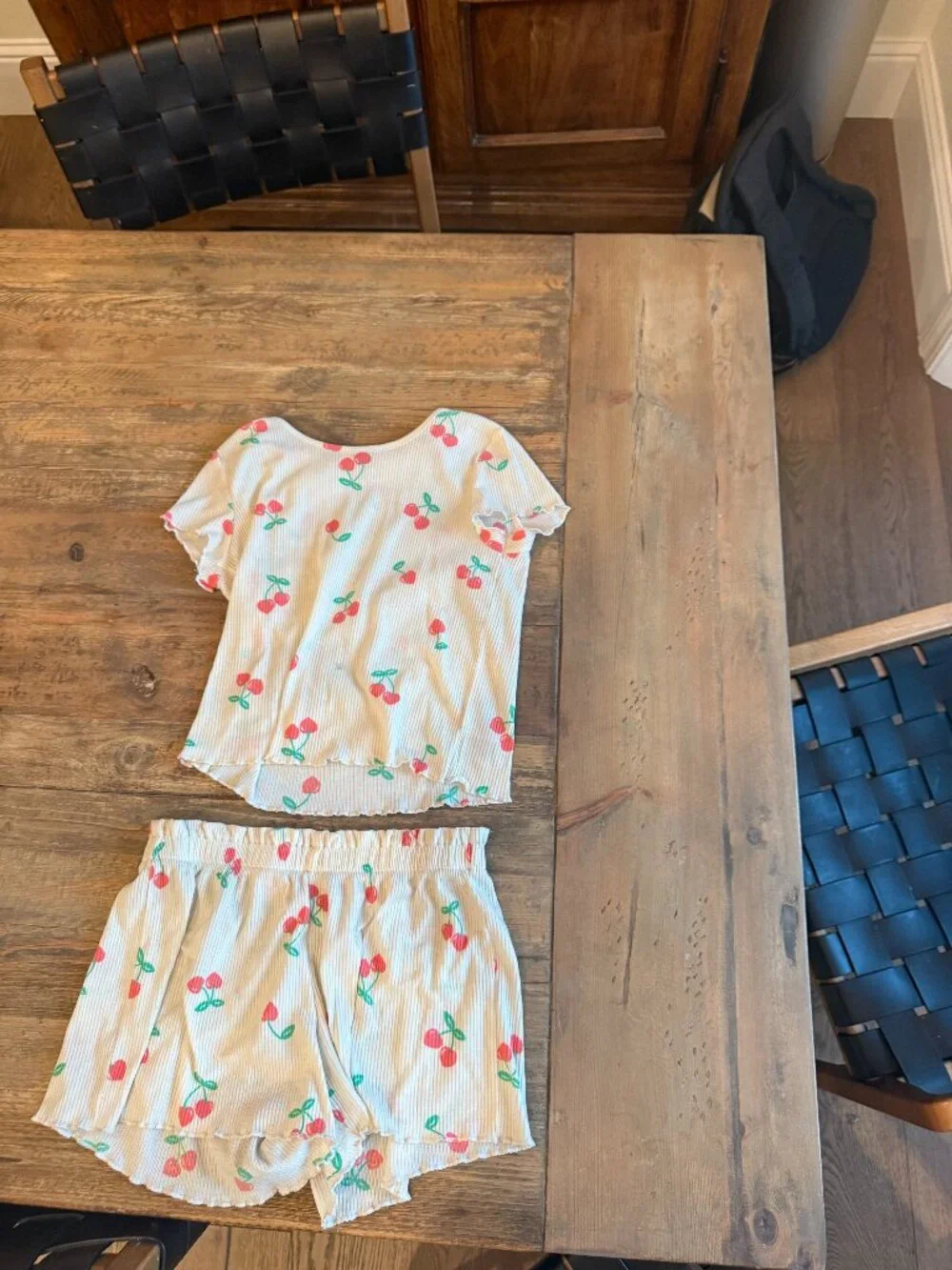 Girls size 10 - 12 old Navy Pajamas with cherries on them